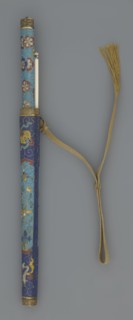 Travel cutlery set in case; Chinese; Qing dynasty 1644–1911; 19th century. Includes: a Knife with