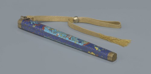 Travel cutlery set in case;, 19th century, China, Qing dynasty. Travel cutlery comprising: a Knife