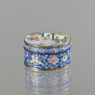 Box with a lid;, painted enamel; Qing dynasty 1644–1911; 19th century; Vietnamese Nguyen dynasty,