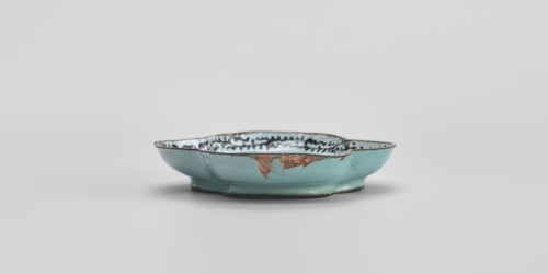 Plate, painted enamel on vessel, Chinese, Qing 1644–1911, 18th century, genre scenes, height 1.3