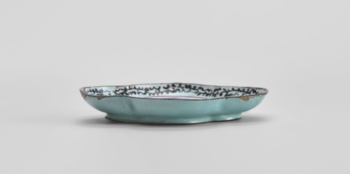 Plate, Chinese, Qing 1644–1911, 18th century, painted enamel depicting genre scenes, vessel; height