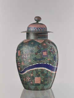 Vase with cover, Japanese, Edo 1603–1868 / Meiji 1868–1912, ca. 1860–1870, cloisonné enamel,