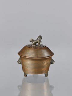 Censer with cover, Qing dynasty 1644–1911, 19th century, China. Censer with two handles in the
