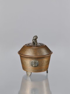 Censer with cover, Qing 1644–1911, Chinese, censer with two handles in the shape of mascarons