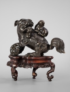 Incense burner in the shape of lions on a base; creator, ; Chinese art; Chinese culture; Qing