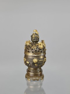 Censer with a cover on a base, maker, Qing style, Chinese art; Chinese culture. Subject and