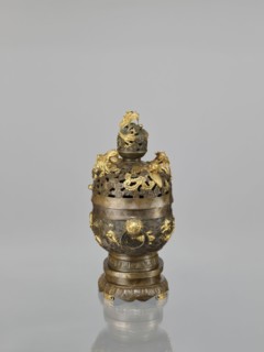 Censer with a cover on a base, Qing style, Chinese, 18th century. Bronze ceremonial vessel censer