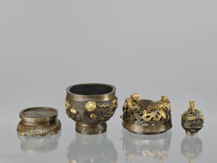 Censer with a cover on a base, ; Chinese, Qing 1644–1911, 18th century. Bronze censer with high