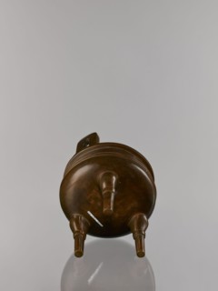 Ding incense burner on stand, maker, Chinese, Qing dynasty 1644–1911; 19th century. Bronze vessel
