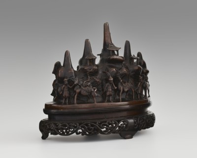 Brush stand on base, Chinese, Qing dynasty 1644–1911, 19th century. Materials and function: