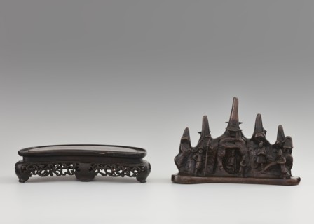 Brush stand on base;, Chinese; Qing dynasty 1644–1911; 19th century; painting implements; subject: