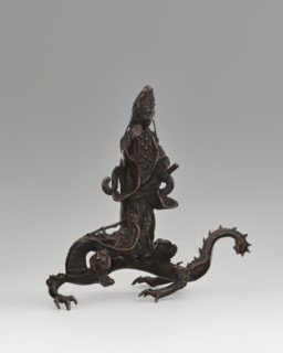 Guanyin on a dragon;, Chinese, Qing dynasty 1644–1911, 18th century; sculpture figurine depicting