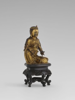 Bodhisattva Manjushri, on a base. Chinese Buddhism; Chinese art; Asian art. Qing dynasty 1644–1911.