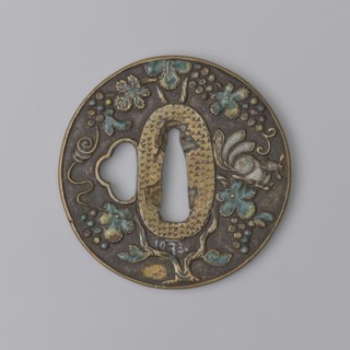 Crossguard tsuba, Japanese, Edo period 1603–1868, 17th century. Round tsuba maru-gata with slightly