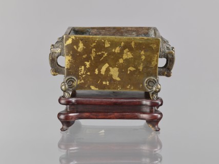 Censer on base;, Chinese, Qing dynasty 1644–1911, 18th century. Ceremonial vessel censer with lions