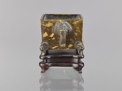 Censer on base, Chinese, Qing dynasty 1644–1911, 18th century. Censer vessel with lions fo and