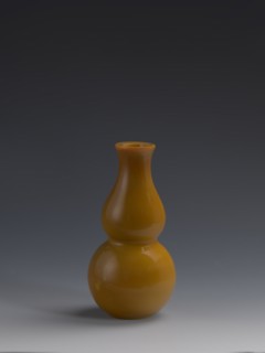 Vase;, Chinese, Qing dynasty 1644–1911, 18th century. Double-gourd form vessel made of yellow