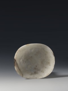 Convex plaque, Chinese, Taoism, Immortals iconography, Qing dynasty 1644–1911, white bluish jade,