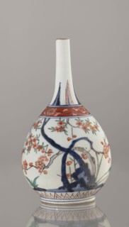 Bottle, Japanese, Edo 1603–1868, early 18th century. Porcelain vessel sake bottle, height 22.1 cm,