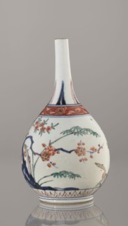 Bottle, Japanese, Edo 1603–1868, early 18th century. Porcelain vessel sake bottle, height 22.1 cm,