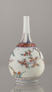 Bottle, Edo period 1603–1868, early 18th century, Japan. Porcelain sake bottle vessel, height 22.1