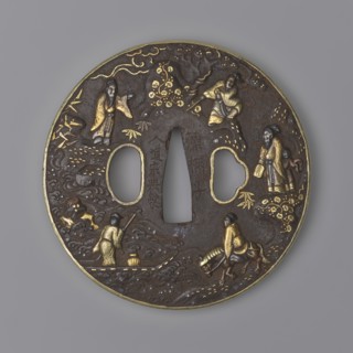 Crossguard tsuba, Sôten,  school author, Kitagawa, Sôten, / personal slogans /, Japanese art,