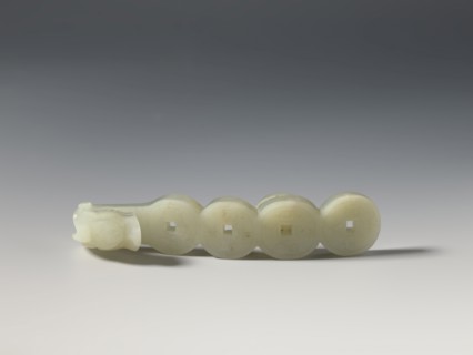 Belt clasp, Chinese, Chinese art, coins, dragons iconography, Qing 1644–1911. Shaft: four connected