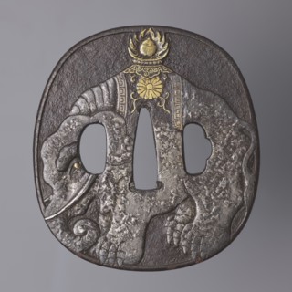 Crossguard tsuba, Tsuchiya Yasuchika 1670–1744. Nara school. Japanese, Edo period 1603–1868,