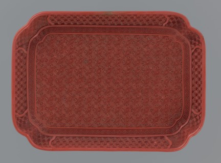 Tray, gift, Chinese art, Chinese, Qing 1644–1911, leiwen ornament, meander ornament, swastika