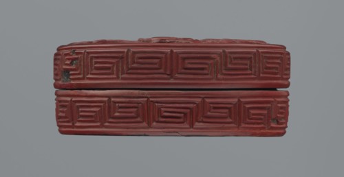Box with lid, ; Chinese; Chinese Buddhism; Qing dynasty 1644–1911; 19th century; red lacquer with