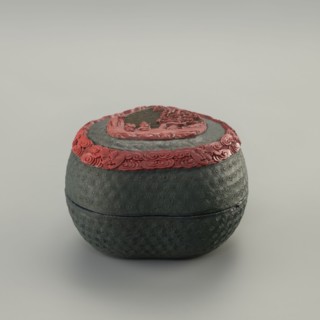 Box with a lid, Chinese, Qing dynasty 1644–1911, 19th century. Two-tone lacquer with carved