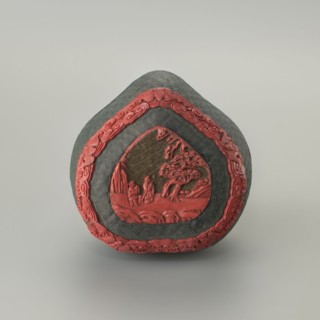 Box with a lid, Chinese, Qing 1644–1911, 19th century. Two-tone lacquer, carved decoration