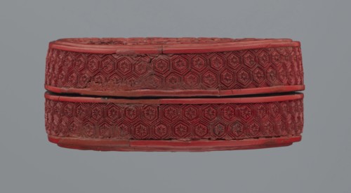Box with lid, Chinese, Qing 1644–1911, 19th century. Two-tone lacquer, red and black black lacquer