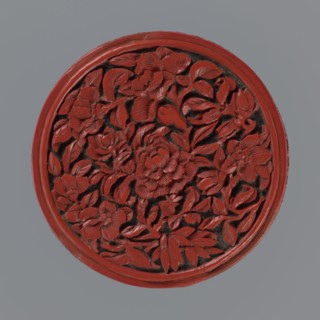 Box with lid, Chinese, Qing dynasty 1644–1911, 19th century. Two-tone lacquer red and black; black