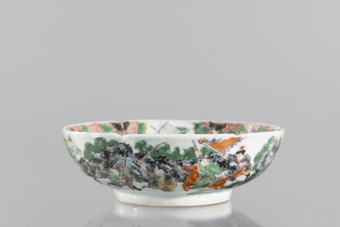 Bowl;, Porcelain body with white, transparent glaze; decoration painted with overglaze enamel