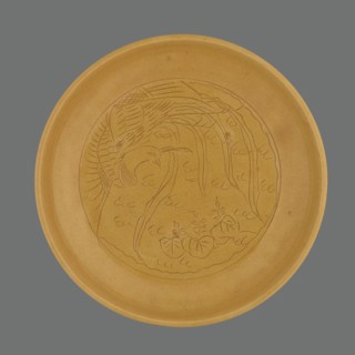 Plate, pheasants, ceramics, Chinese art, Chinese culture, Qing 1644–1911 style, monochromatic