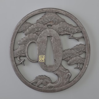 Crossguard tsuba, Sunagawa, Masayoshi, / personal slogans / artist, Sunagawa,  school, Japanese