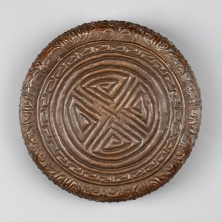 Box, Himalayan, Tibetan, 19th–20th century; container; height 3.8 cm, diameter 12.6 cm., A round,