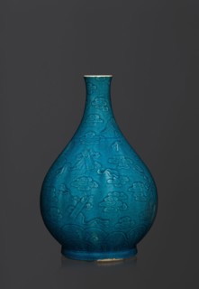 Vase in the shape of an onion-shaped bottle, Onion-shaped bottle-vase with a narrow, short neck.
