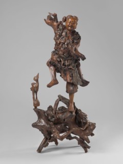 Dancing with a bird, unknown sculptor, birds, cranes, figurative motifs, Asian, dance iconography,