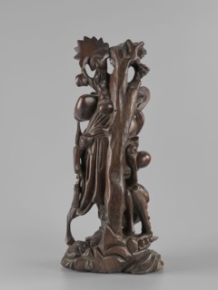 Mythical figure, unknown sculptor, Chinese and Japanese art and culture influences; pines;