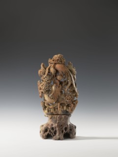 Phoenix with a dragon and a pearl on a base; creator, Chinese; Qing dynasty 1644–1911, 18th