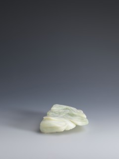Small screen on a base, Chinese, Qing dynasty 1644–1911. Pale green jadeite small screen with oval