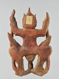 Demon with snakes - wall sculpture, unknown sculptor, snakes, art of Southeast Asia, Southeast Asia