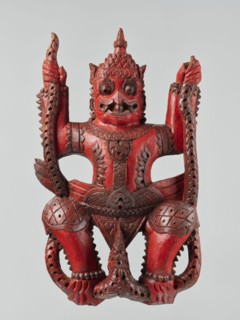 Demon with snakes - wall sculpture, unknown sculptor, snakes, Southeast Asia, Southeast Asian art,