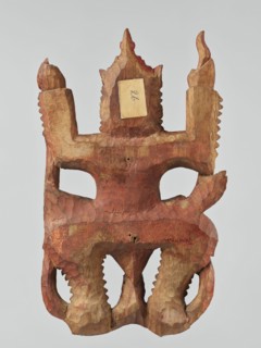 Demon with snakes - wall sculpture, unknown sculptor, snakes, Southeast Asia culture, Southeast