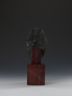 Head of Guanyin Bodhisattva, Chinese, Guanyin iconography, Qing style, polychrome-coated feldspar