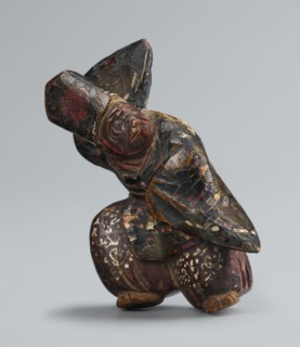 Netsuke in the shape of a sanbasô dancer; sculptor, Japanese, Edo period 18th century; material:
