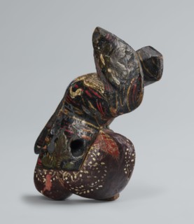 Netsuke in the shape of a sanbasô dancer, Japanese, Edo period 18th century, netsuke figurine
