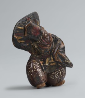 Netsuke in the shape of a sanbasô dancer, Japanese, Edo period 18th century, figurine netsuke